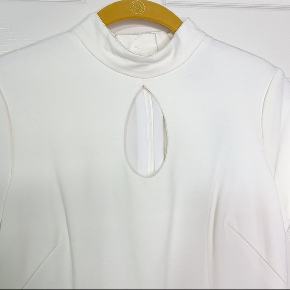 Drew Anthro Ivory Mock Neck Keyhole Bodycon Dress - Picture 3 of 7